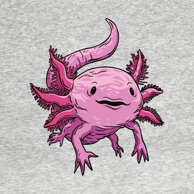 Cute Swimming Axolotl Sketch by SLAG_Creative